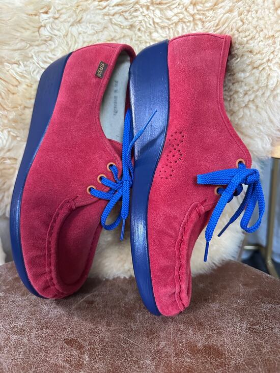SAS Shoes - SAS Bounce Siesta Walking Shoes Sneakers Womens Blue red suede Leather sz 9 1/2